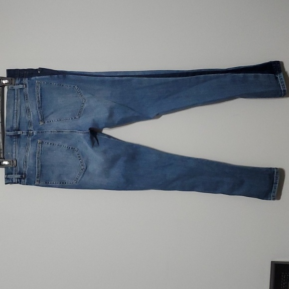 Ann Taylor Factory Two-tone jeans womens size 6 blue darker blue side stripe str - Picture 10 of 11